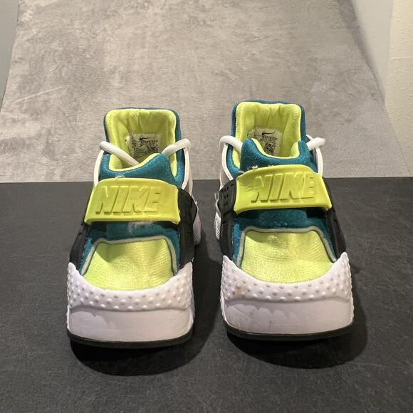 Nike Air Huarache Run Shoes Youth Size 6Y White Teal Volt Retro 654275-045